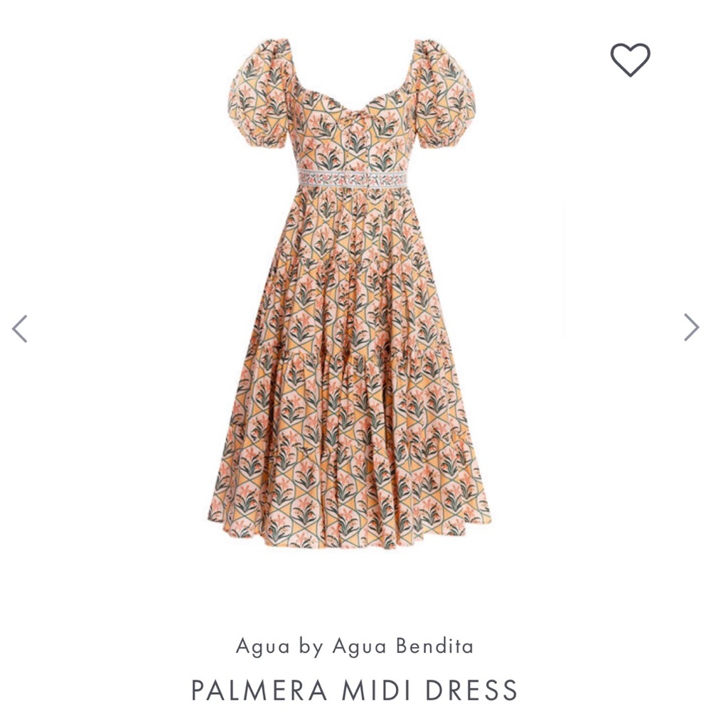 AGUA BY AGUA BENDITA PALMERA TIERED COTTON MIDI DRESS- brand new with tags